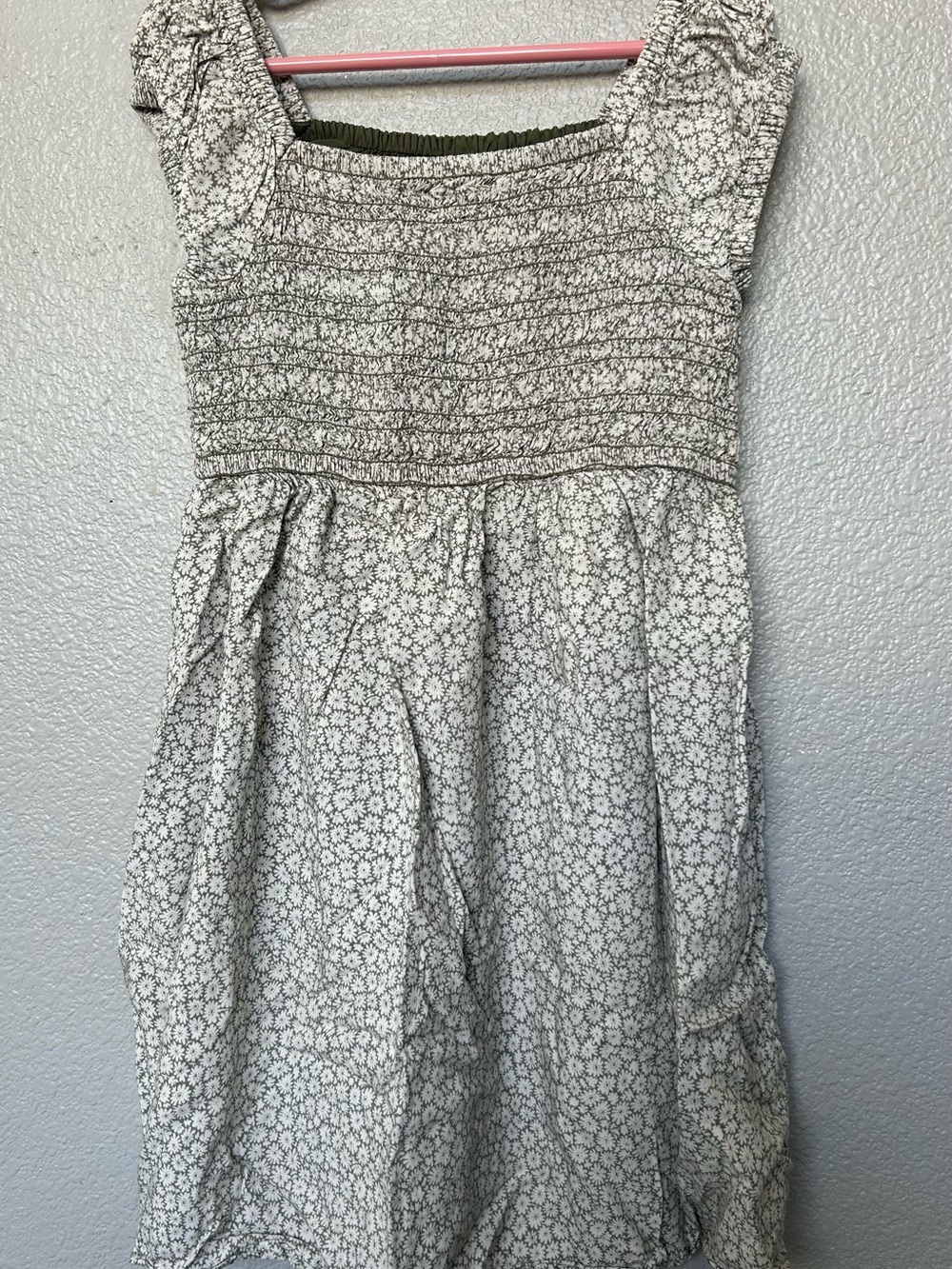 GAP Cream Floral Smocked Midi Dress